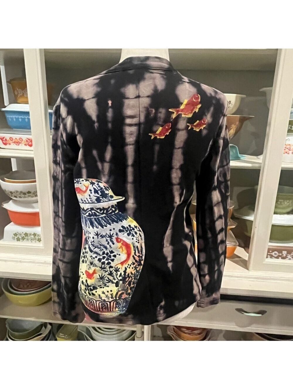 Citron Santa Monica Ginger Jar and Koi Fish Full-Zip Jacket - Size Medium